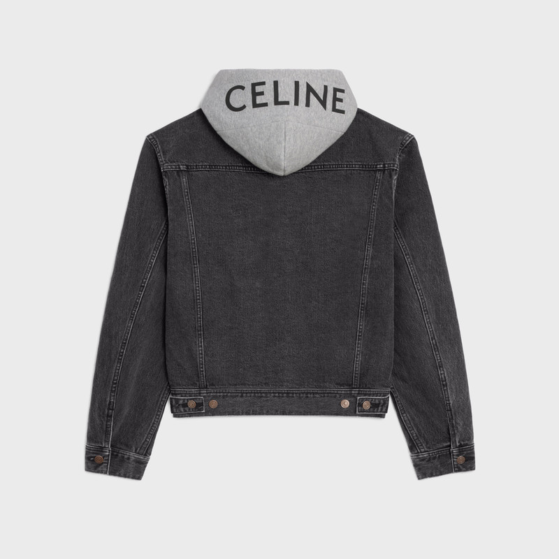 CELINE trucker jacket in charcoal wash denim outlook