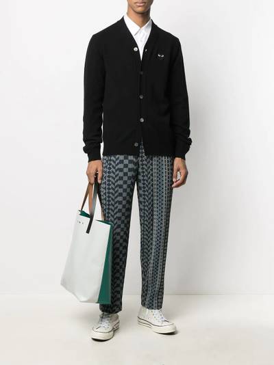 Comme des Garçons PLAY fine knit cardigan with logo patch outlook