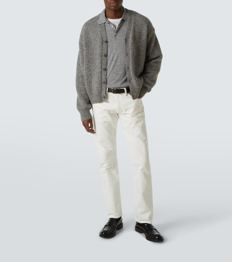 LARDINI Knitted wool, silk, and cashmere polo shirt outlook