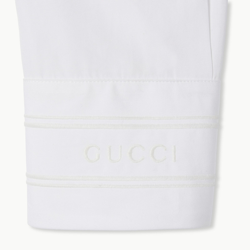 Cotton poplin shirt with embroidery 6