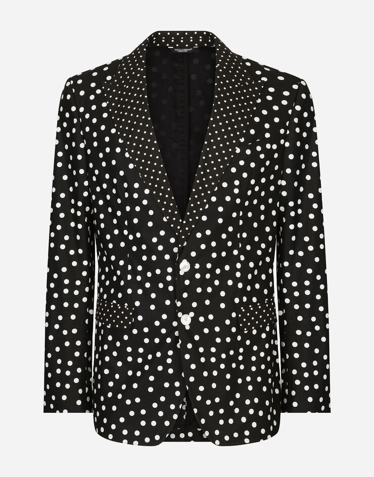 Cotton Taormina-fit suit with polka-dot print - 1