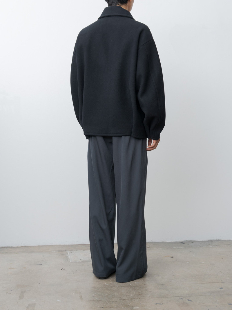 Melton Stand Collar Zip Blouson - Black 5