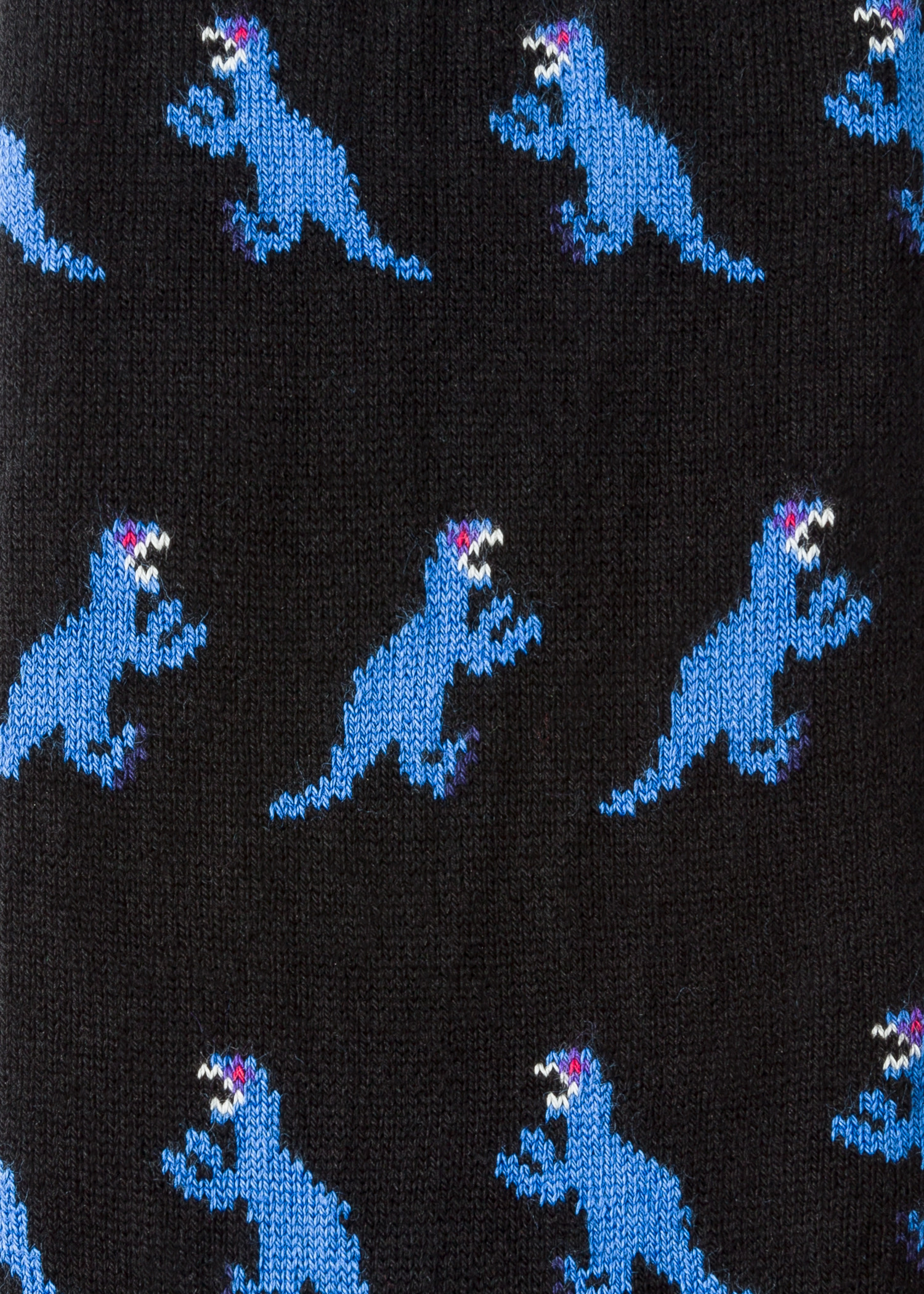 Black Small 'Dino' Motif Socks - 3
