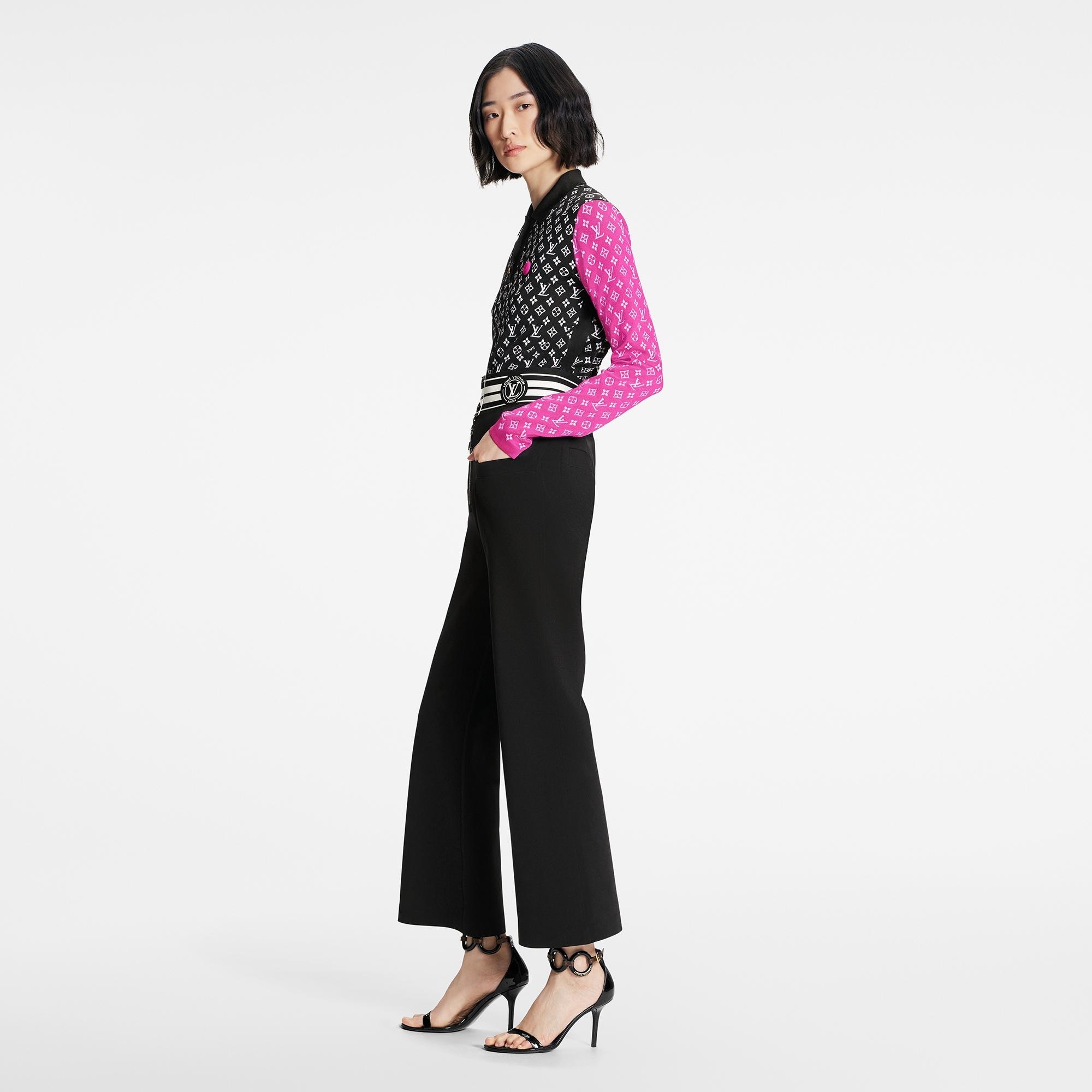 Fuchsia Accent Polo Knit Top - 5