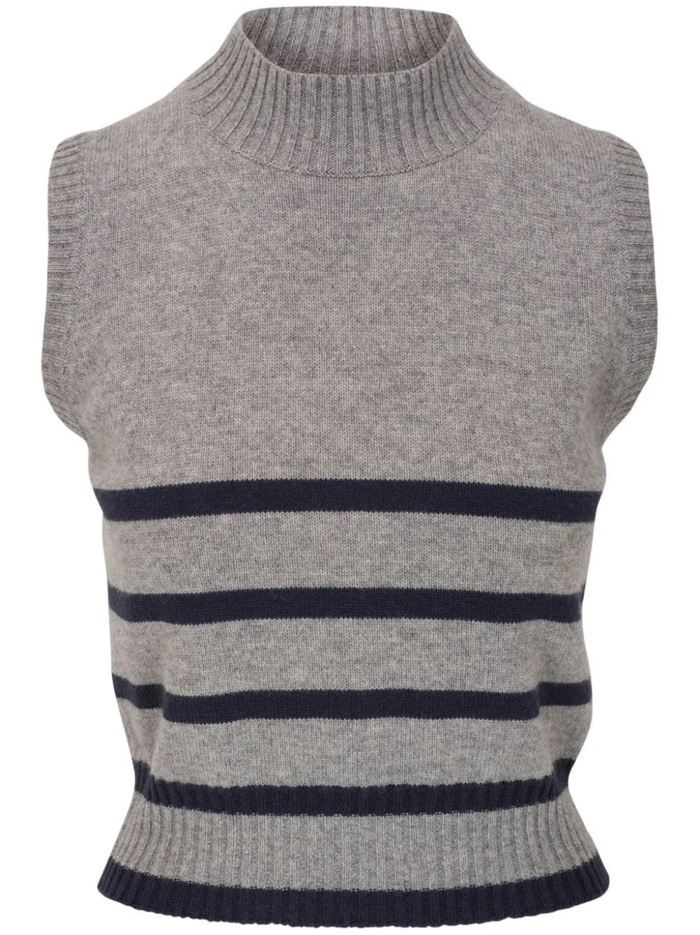 striped sleeveless cashmere jumper - 1