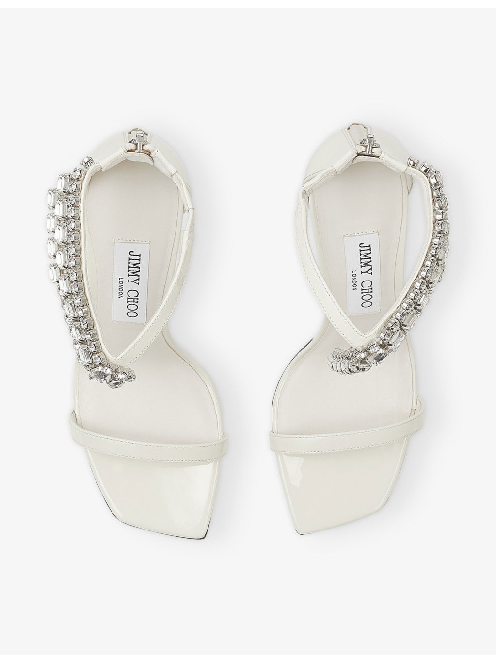 Verity 100 Crystal-Embellished Patent-Leather Heeled Sandals - 2