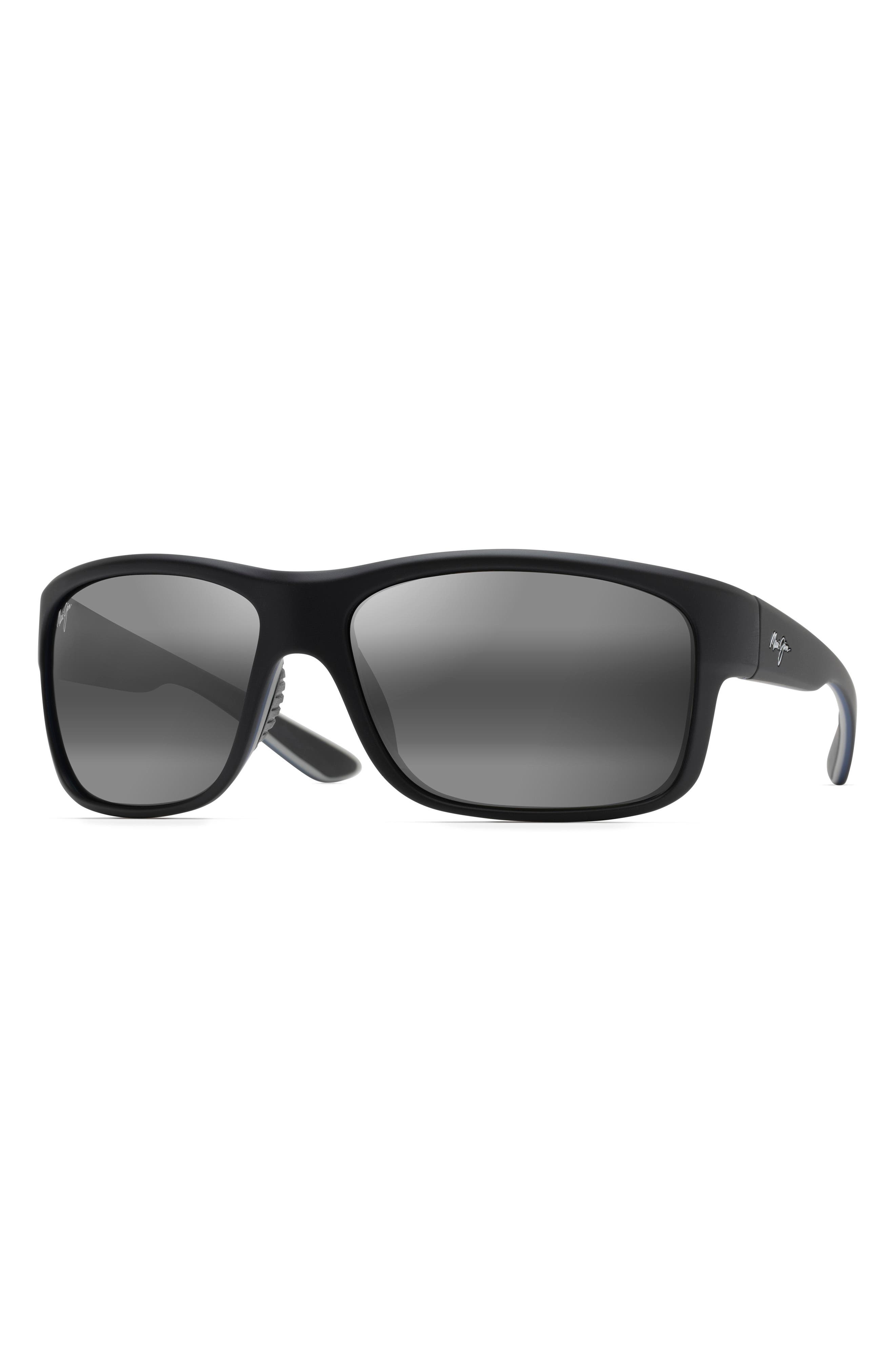Maui Jim Southern Cross 63mm Ovresize Polarized Sunglasses in Black/Grey Gradient at Nordstrom - 3