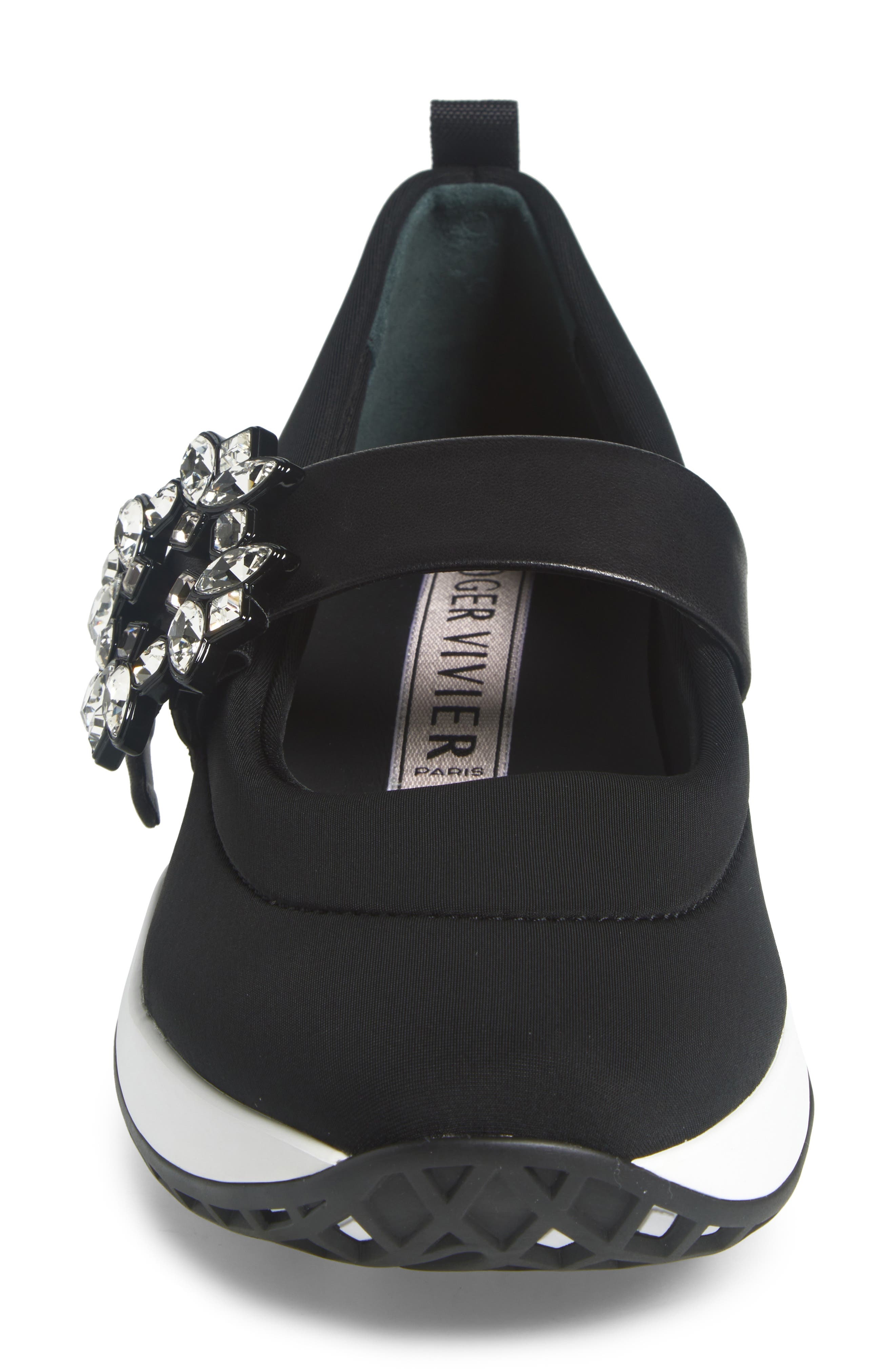 Roger Vivier Viv Run Strass Mary Jane Sneaker in Nero at Nordstrom - 4