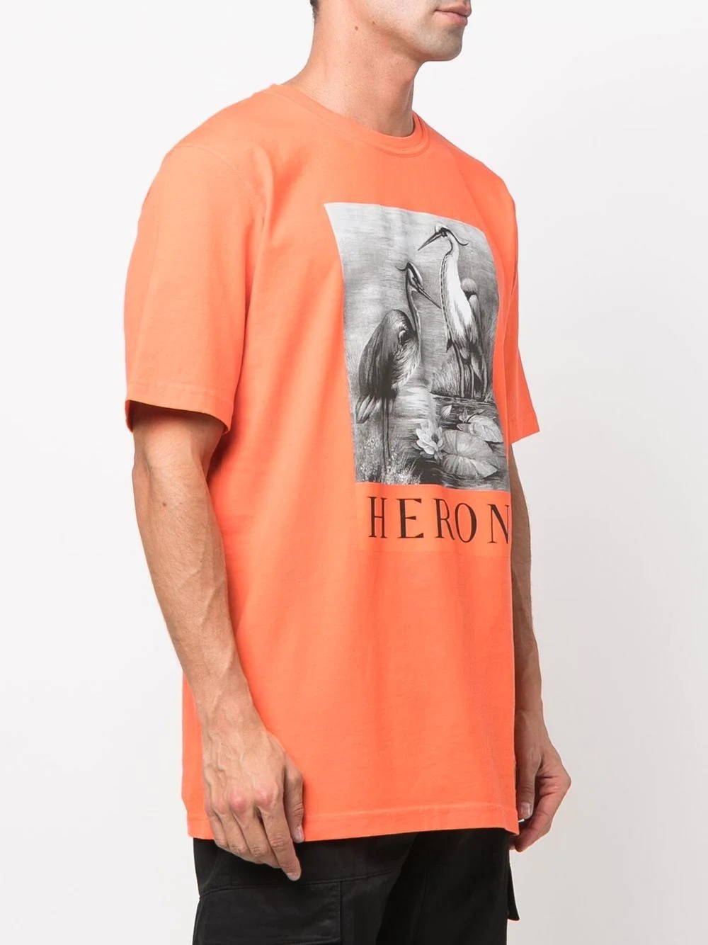 Heron print crew neck T-shirt - 3