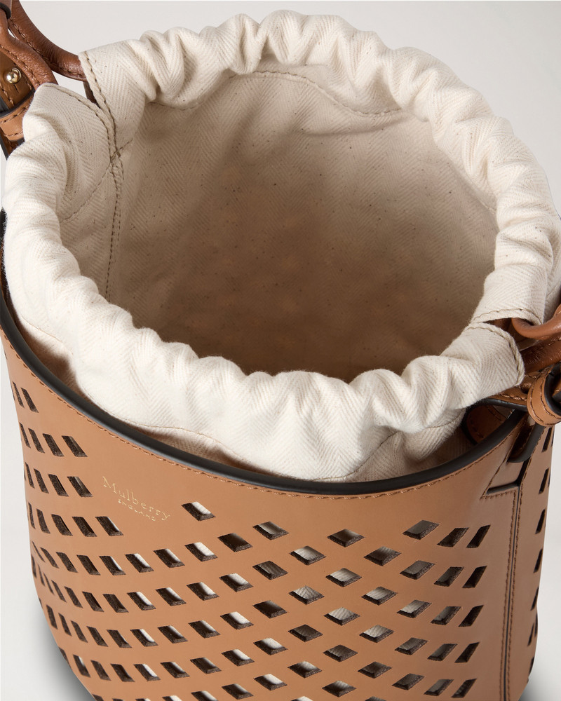 Perforated Bucket Toffee Perforated Leather 6
