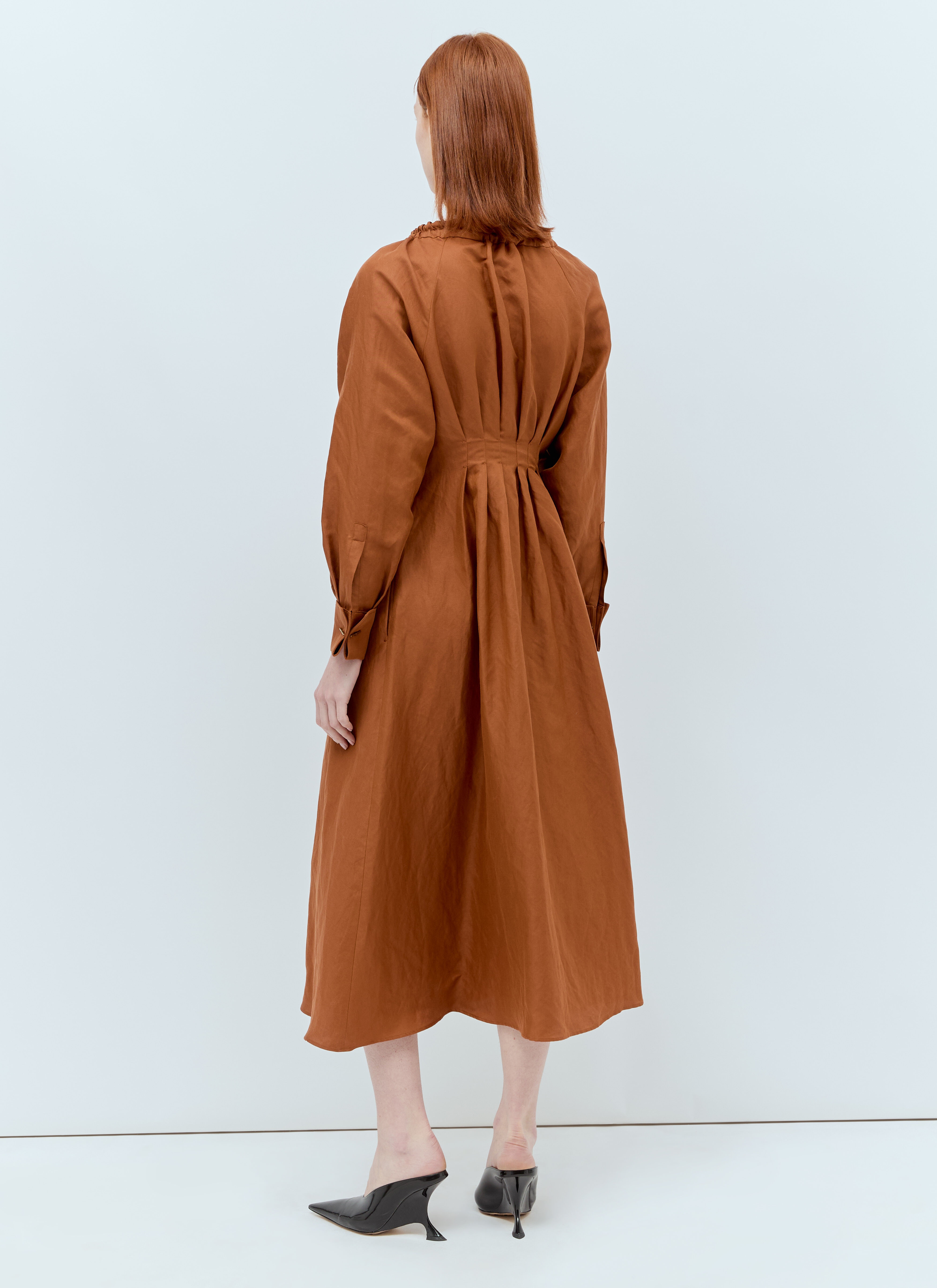 Linen And Silk Midi Dress - 4