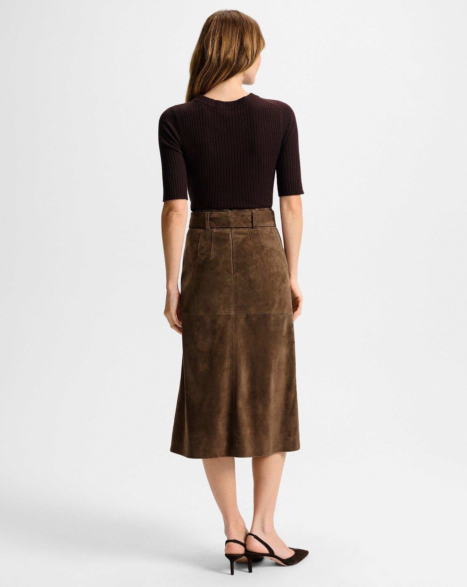 ALEXIE SUEDE MIDI SKIRT - 5