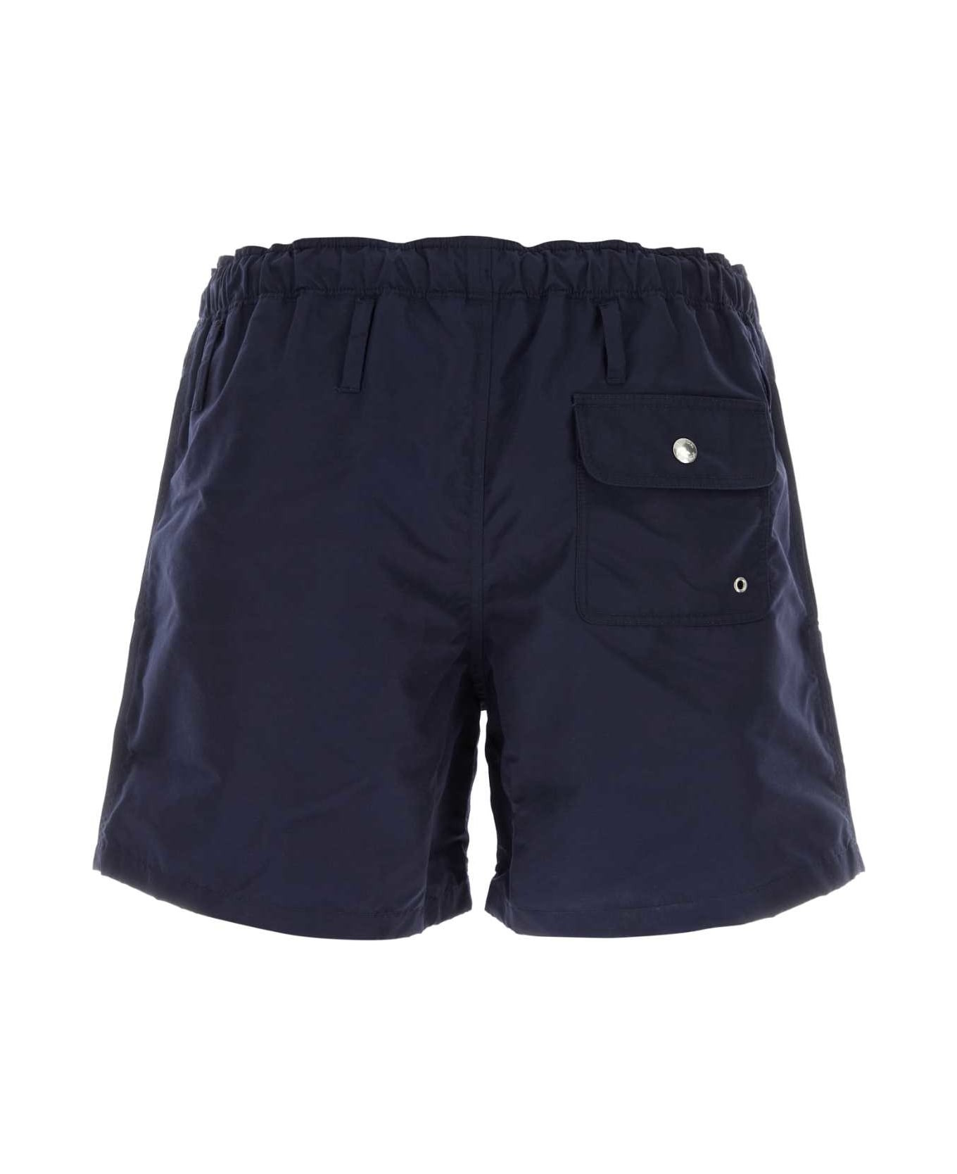 Navy Blue Nylon Swimming Shorts - 2