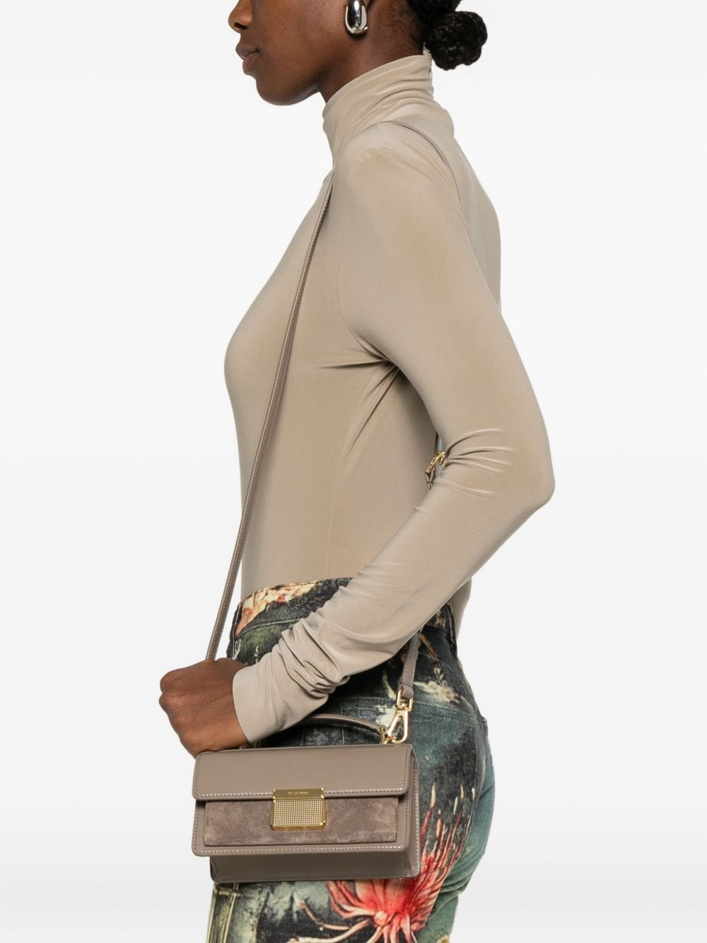 small Venezia suede-panelled tote bag - 2