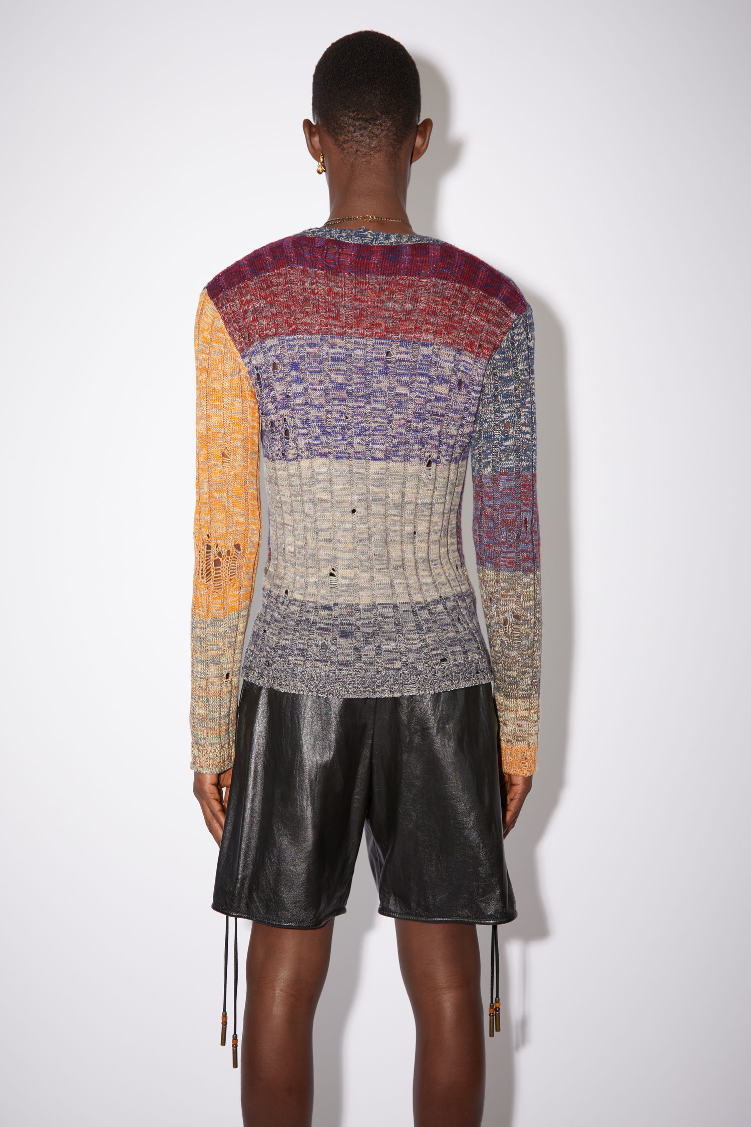 Distressed sweater - Dark red/multi - 3