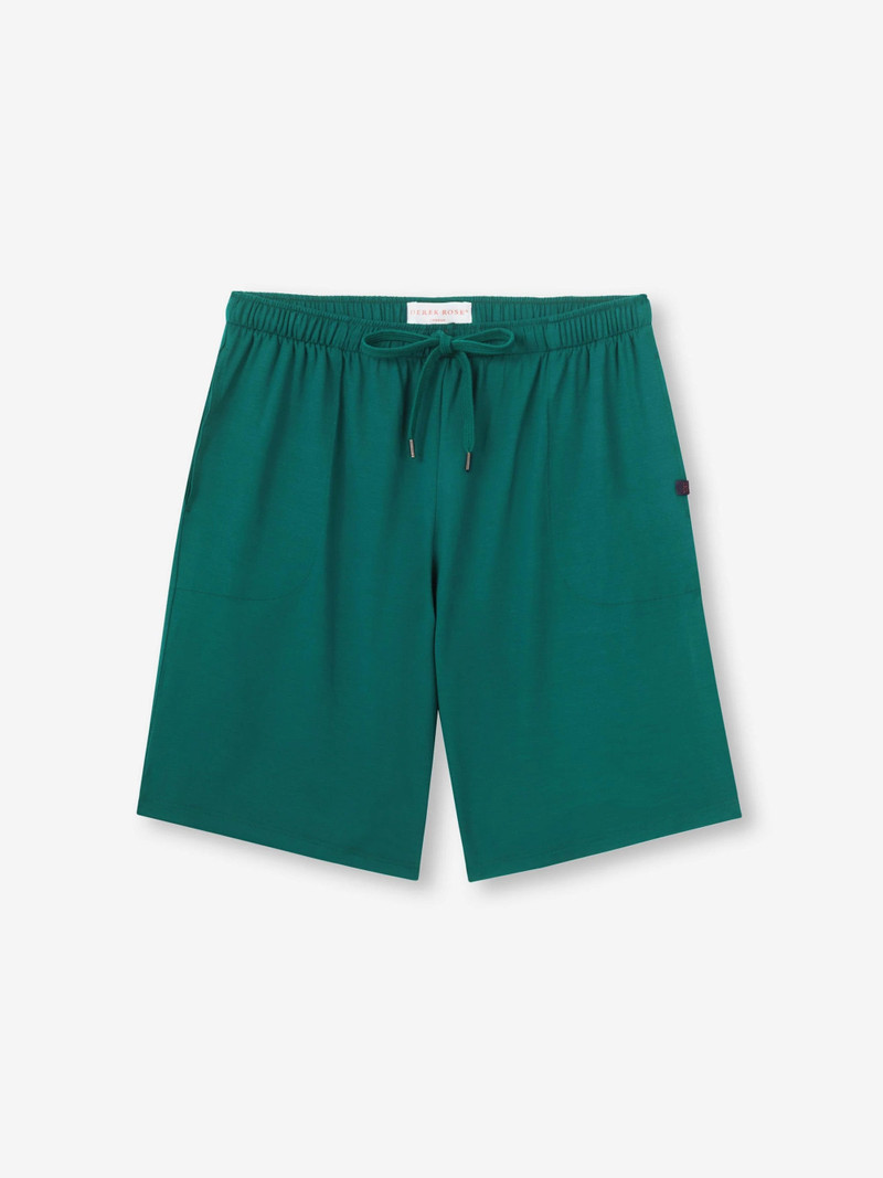 Derek Rose Men's Lounge Shorts Basel Micro Modal Stretch Pine Green outlook