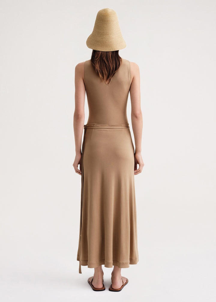 Tie-waist wrap skirt nutmeg - 4