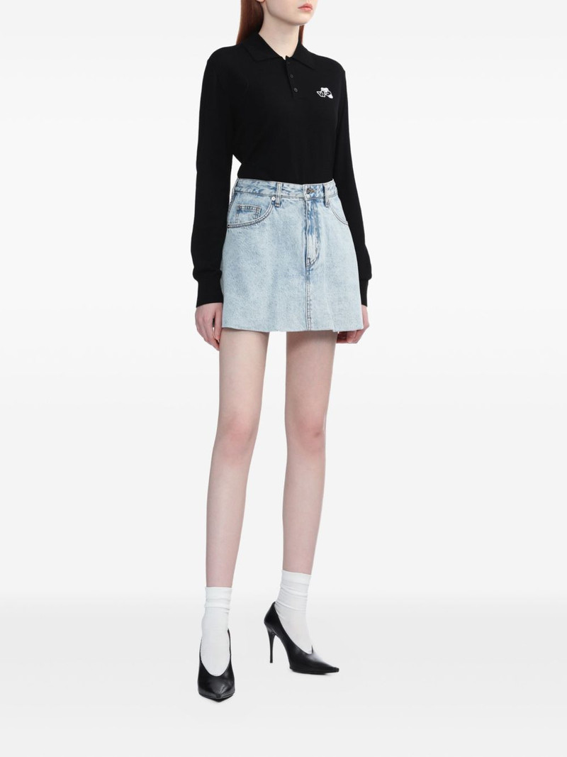 We11done embroidered polo-neck sweater outlook