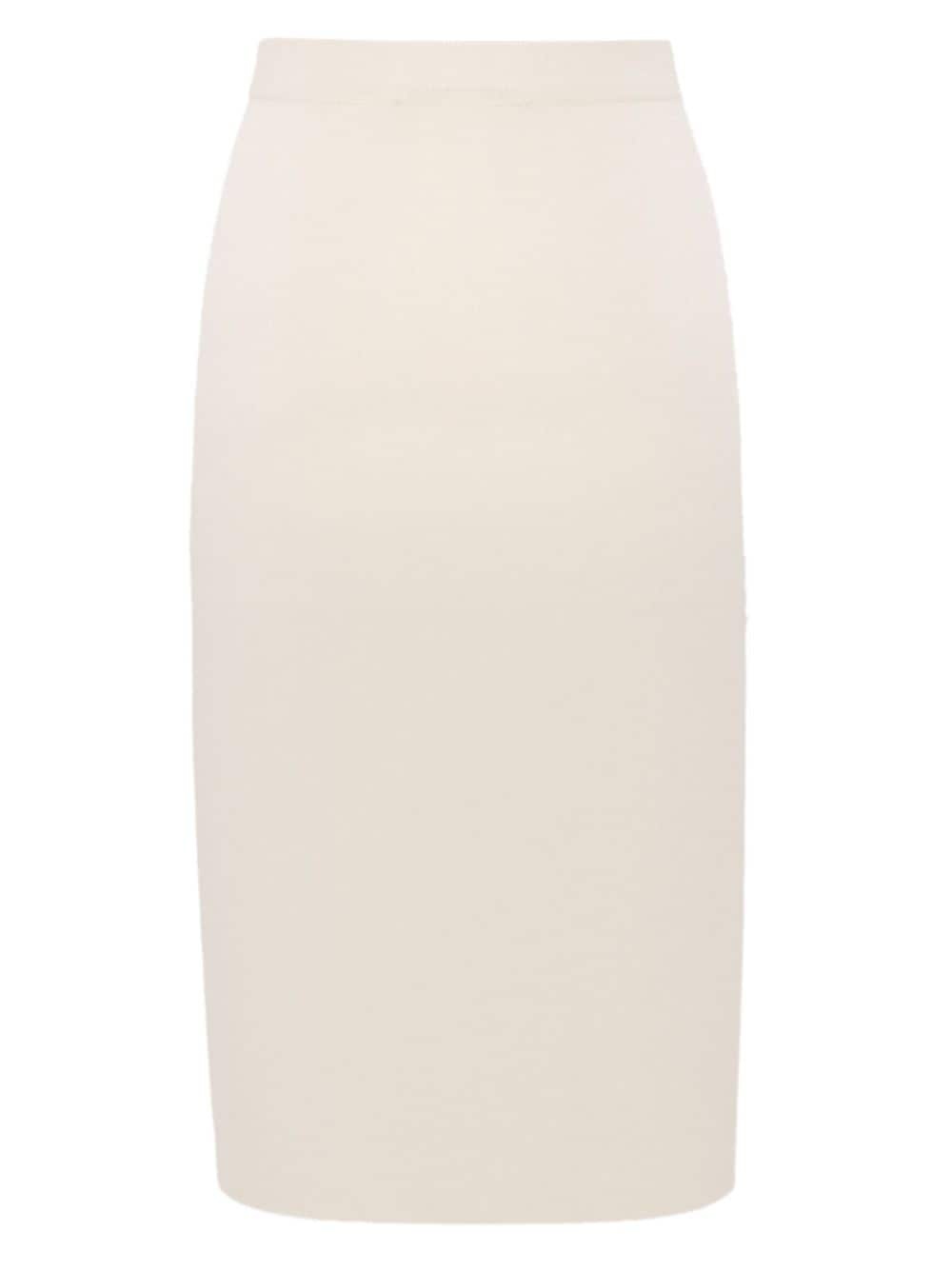 elasticated-waist knitted pencil skirt - 2