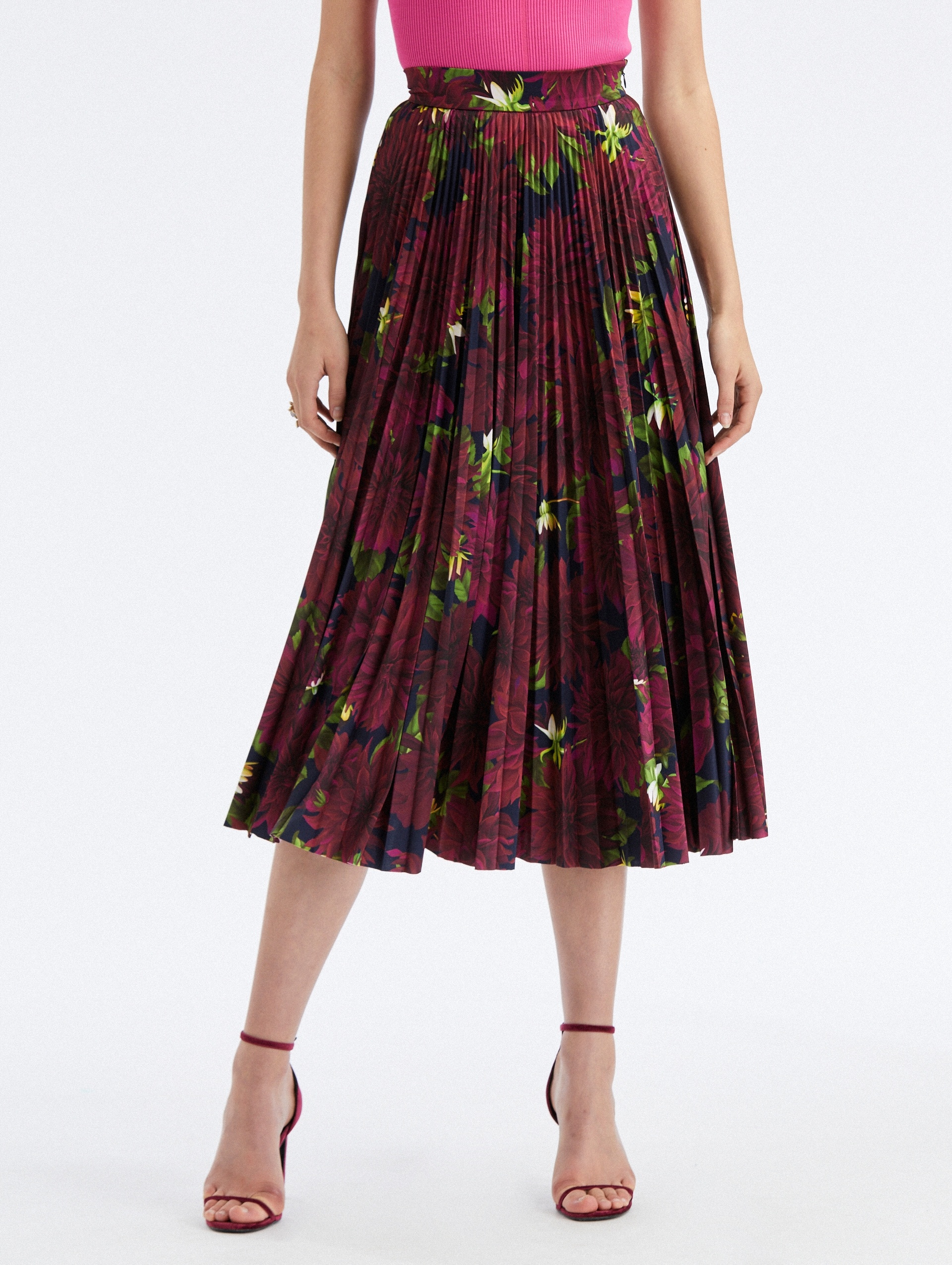 PLEATED DAHLIA JERSEY SKIRT - 3