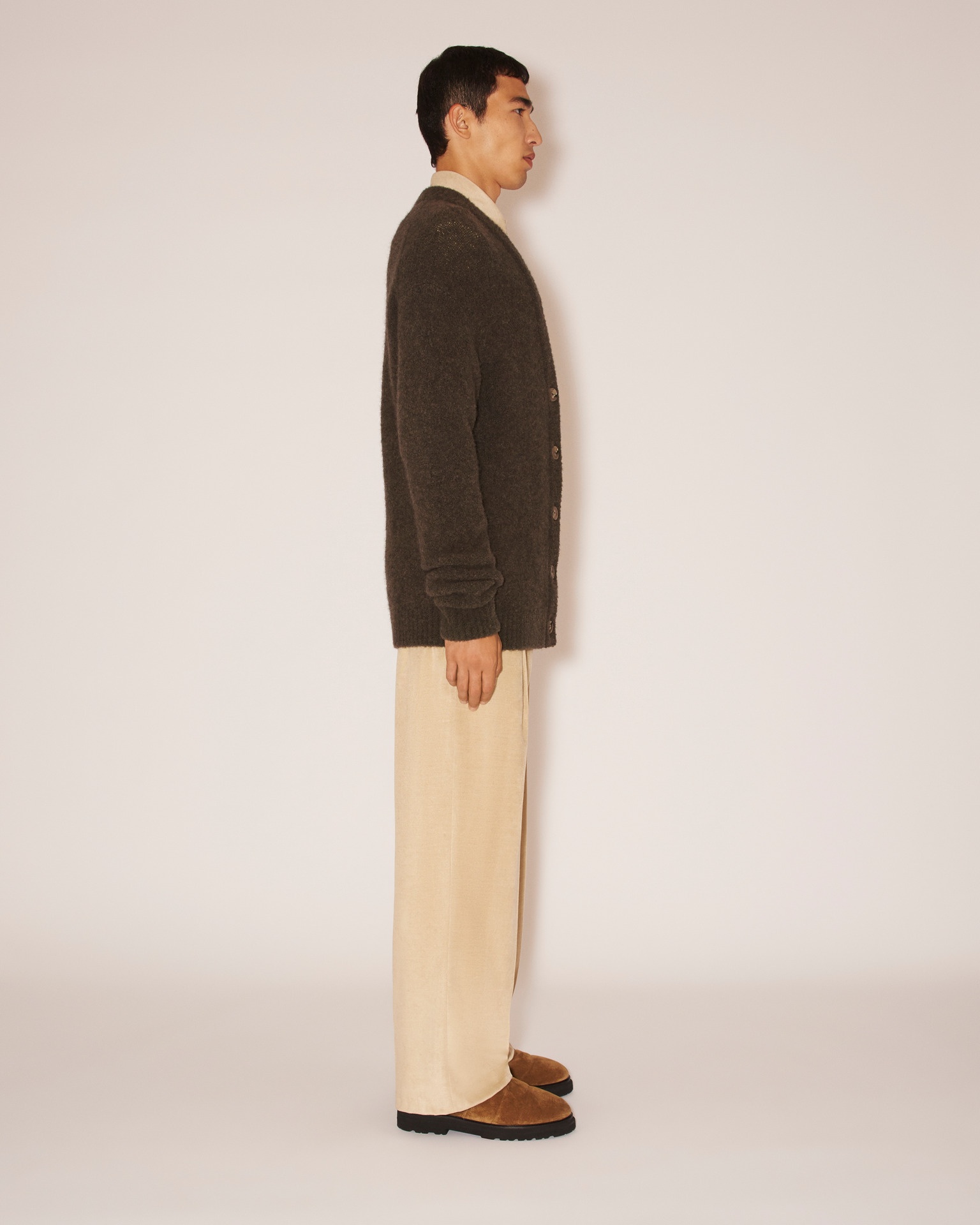 ROVAN - Bouclé cardigan - Gray mink - 3