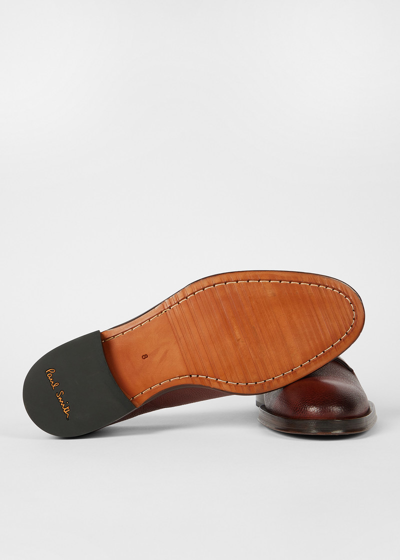 Paul Smith Brown Grained Leather 'Jason' Shoes outlook