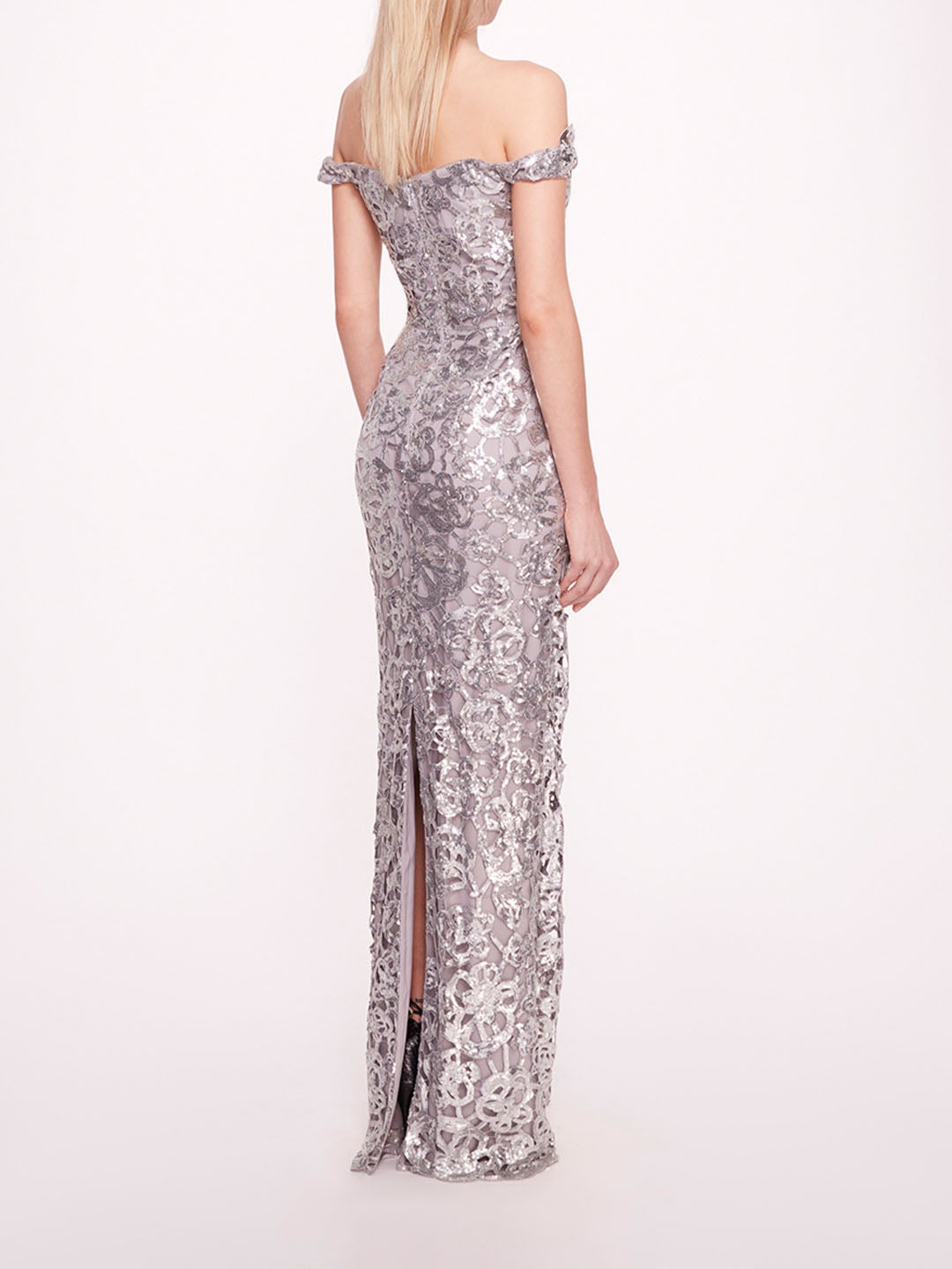 ORGANIC NECKLINE SEQUIN GOWN - 2