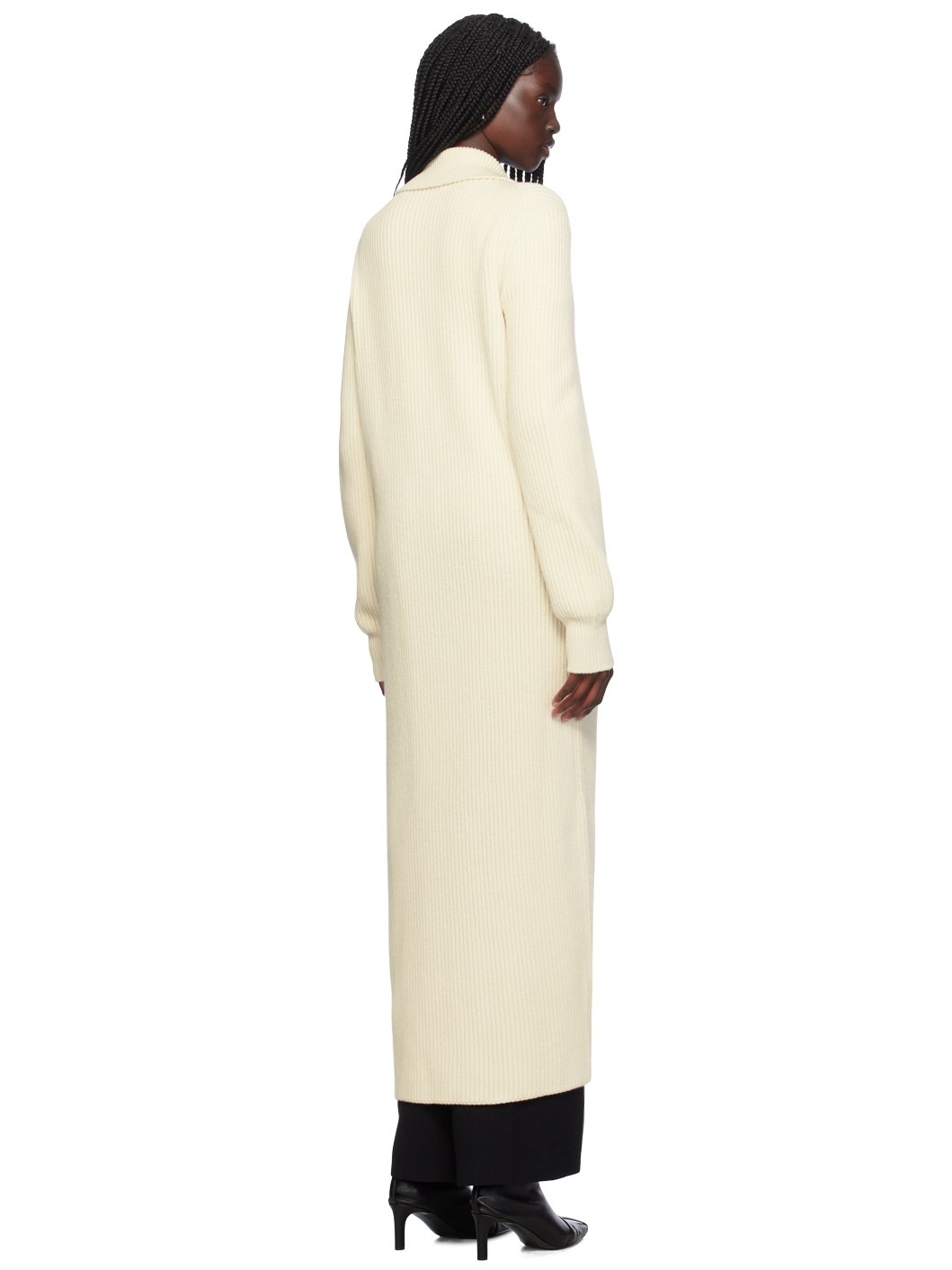 Off-White Zip-Up Cardigan - 3