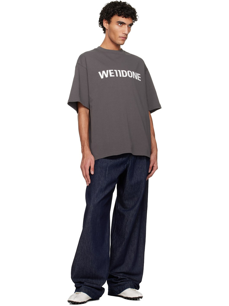 We11done Gray Large Basic Logo T-shirt outlook