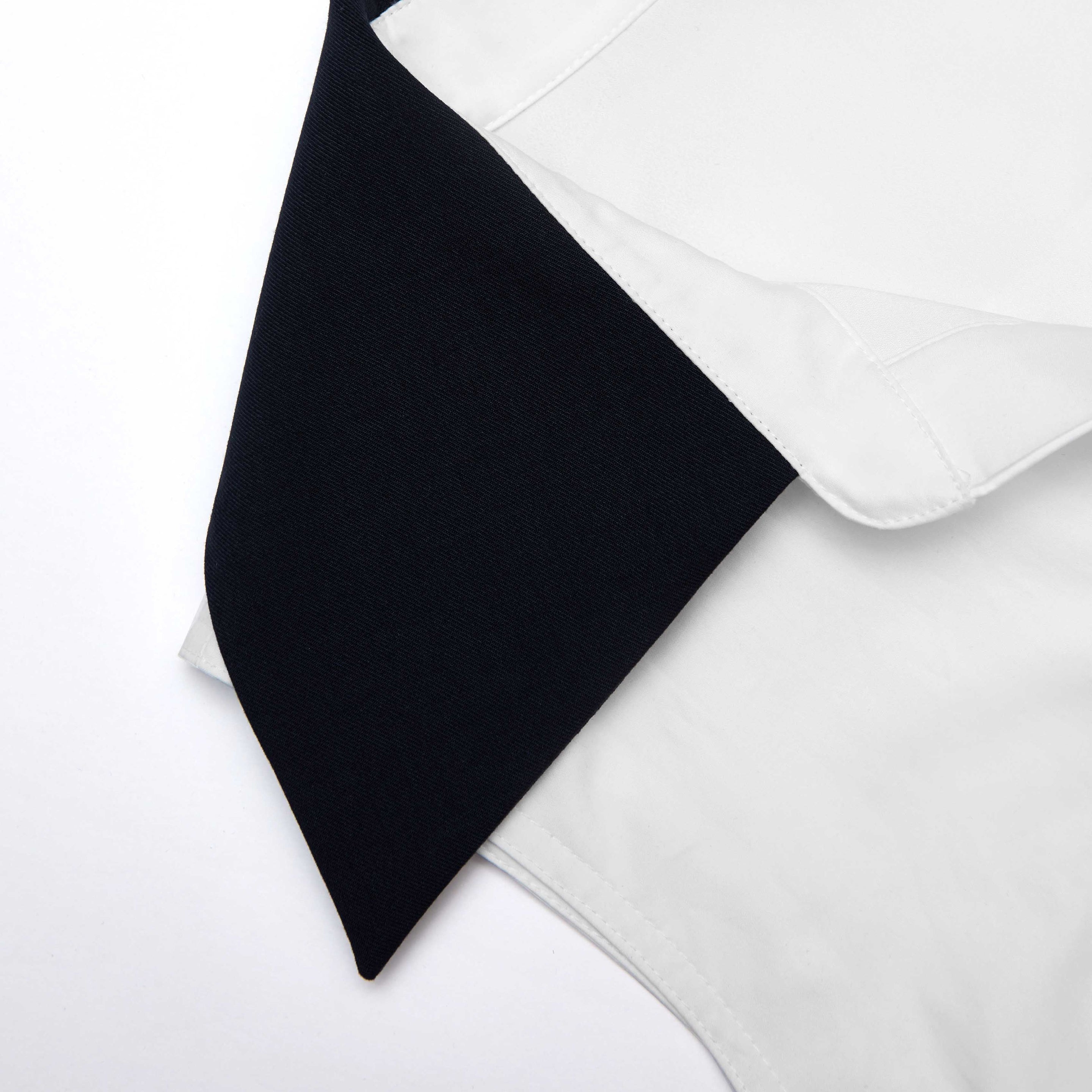 White Contrast Collar Broderie Midi Dress - 5