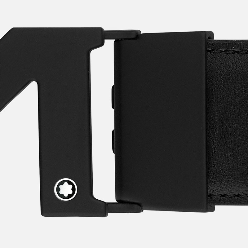 M buckle black/orange 35 mm reversible leather belt 4