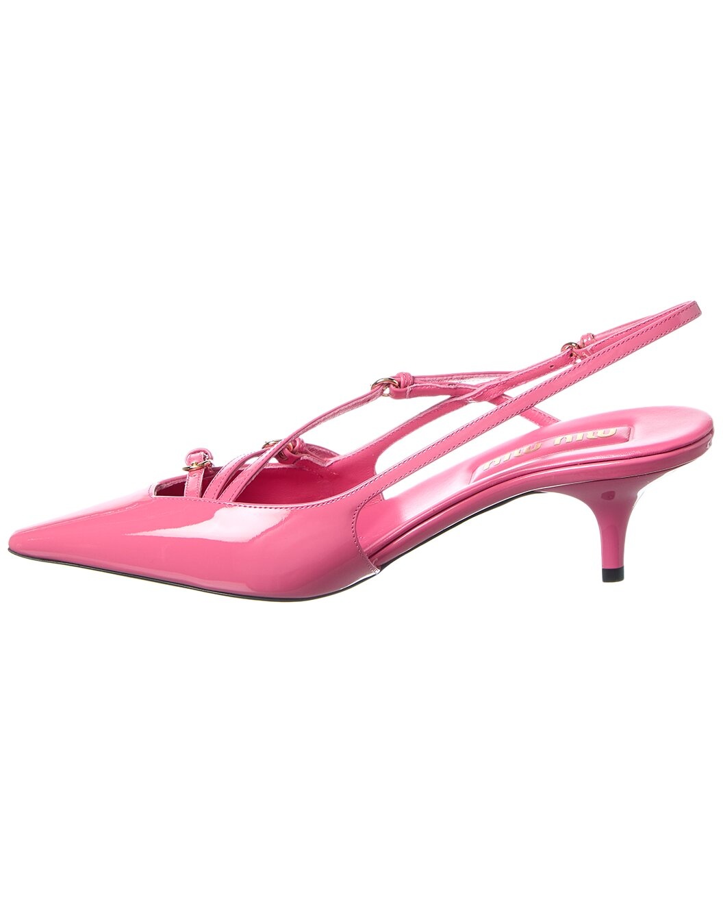 Miu Miu Logo Patent Slingback Pump - 2