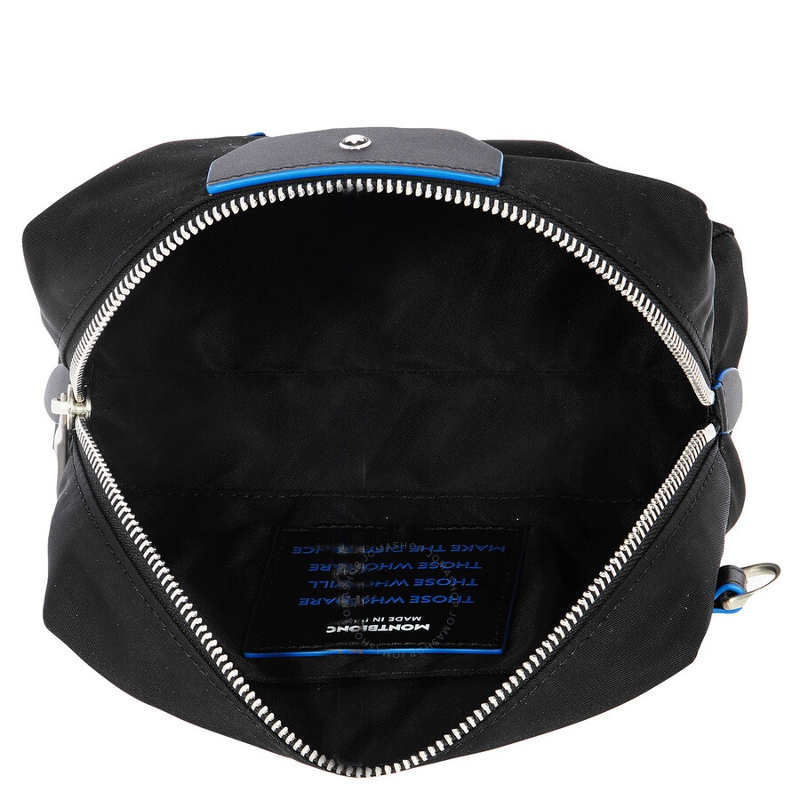 Montblanc Black Blue Spirit Medium Nylon & Leather Trim Case - Luxury Washbags - 5
