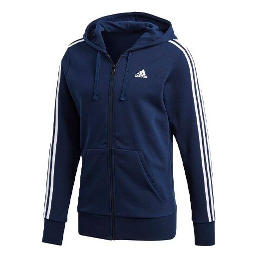 adidas Stripe logo Sports Hooded Jacket Blue S98787 - 1