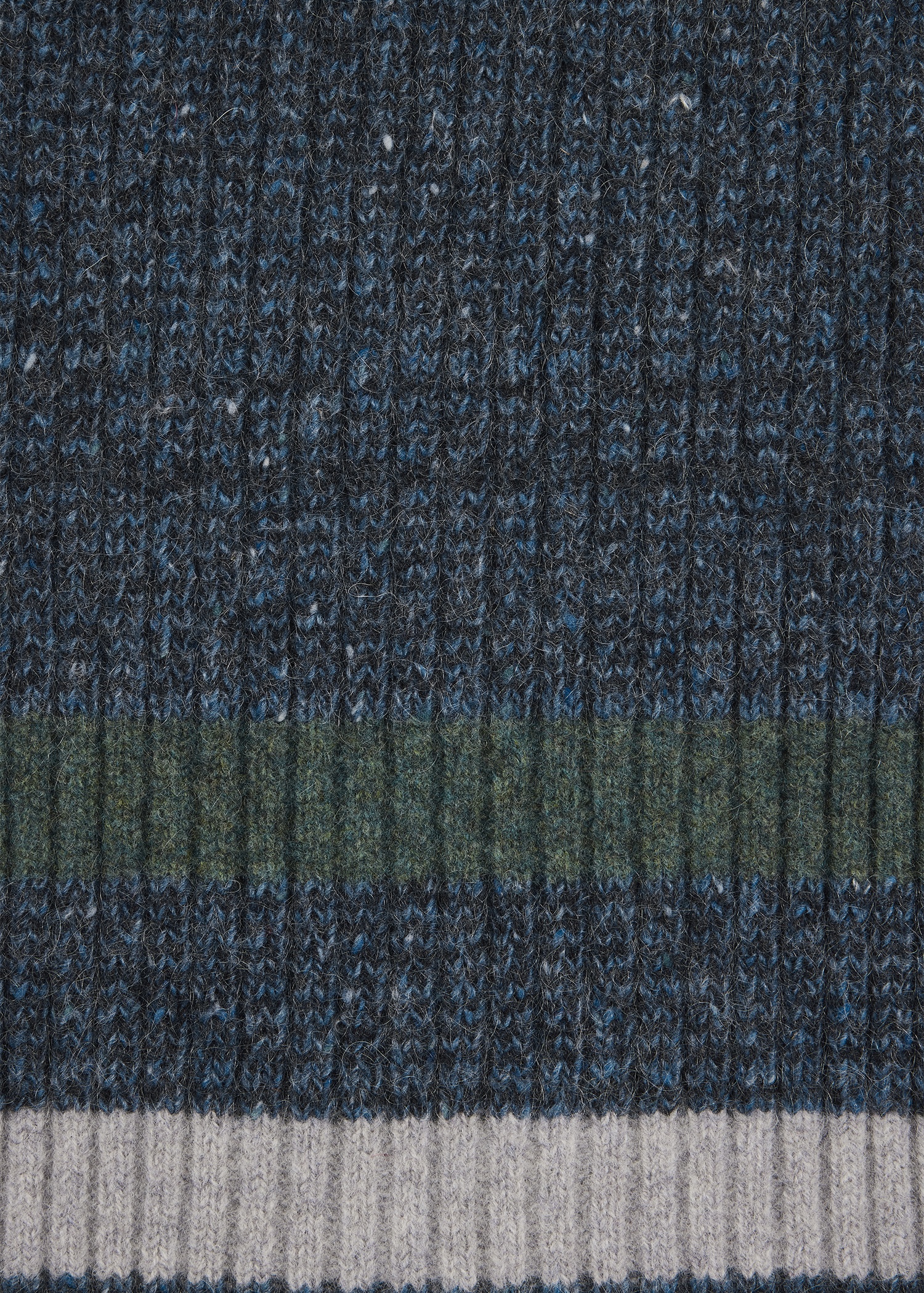 Blue Mohair-Blend Stripe Scarf - 4