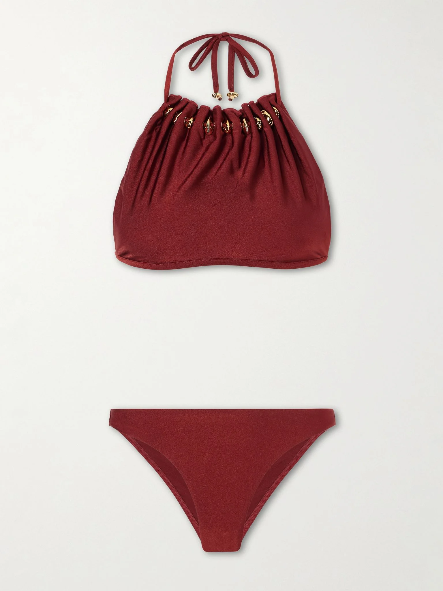 Aster embellished bikini Merlot - 1