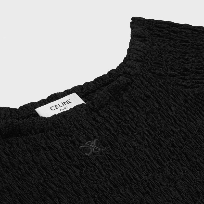 triomphe mini dress in gauffered silk 3