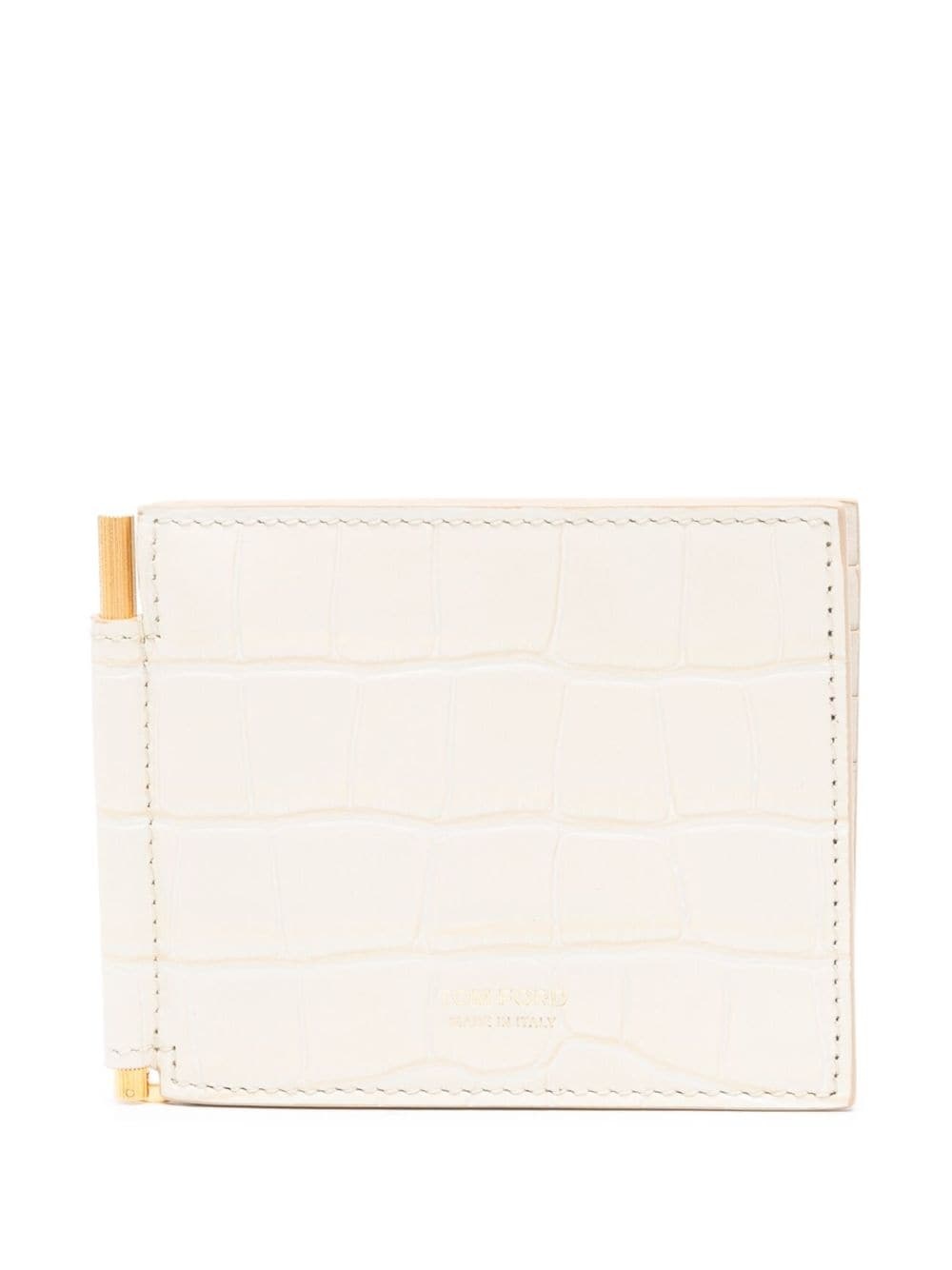 crocodile-effect bi-fold cardholder - 1