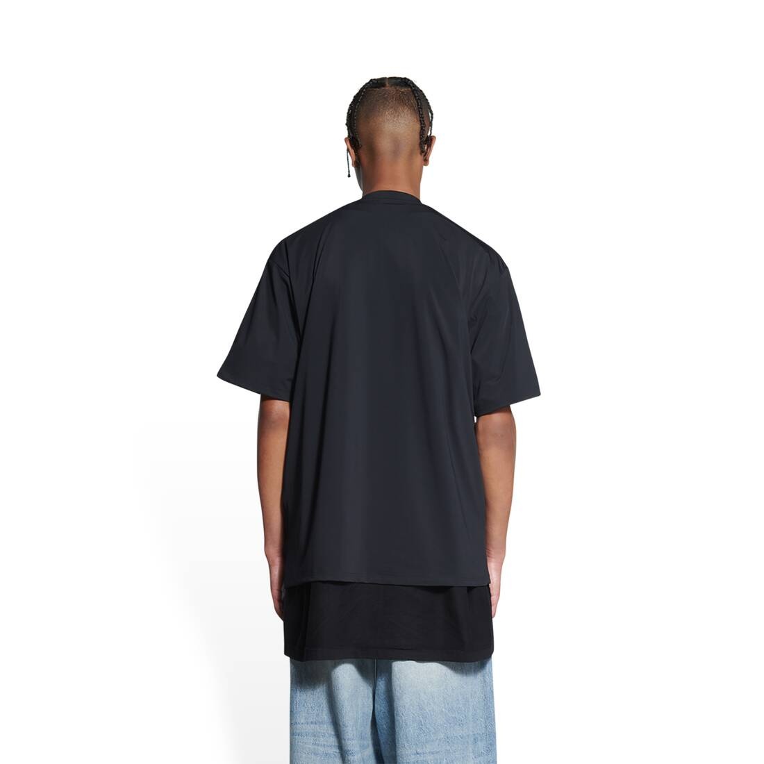 Men's Sporty B Swim T-shirt in Black - 4