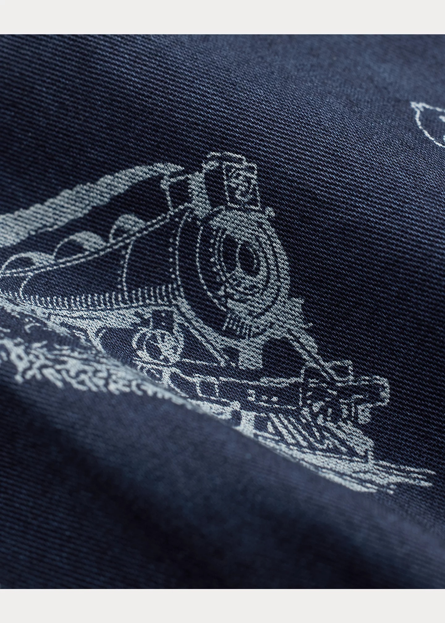 Indigo Railroad-Print Twill Jacket - 6