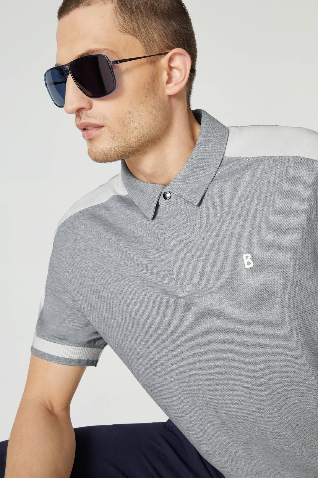 LAGOS POLO SHIRT IN LIGHT GRAY/OFF-WHITE - 4