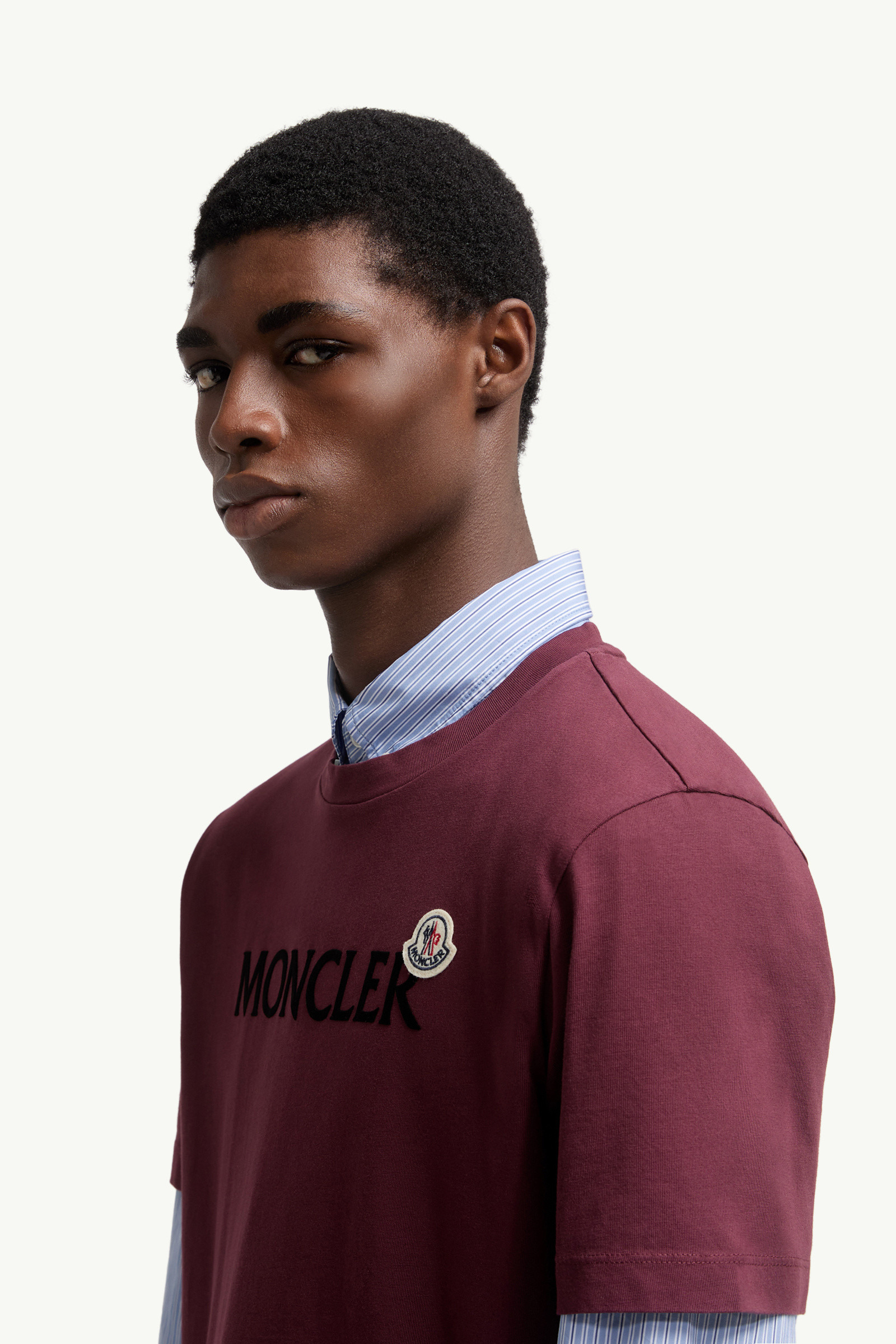 Flocked Logo Cotton T-Shirt - 4