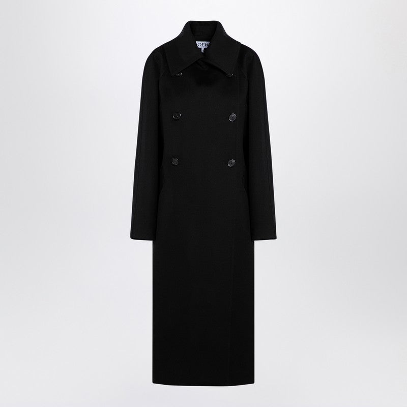 Loewe Black Wool Double-Breasted Coat Women - 1