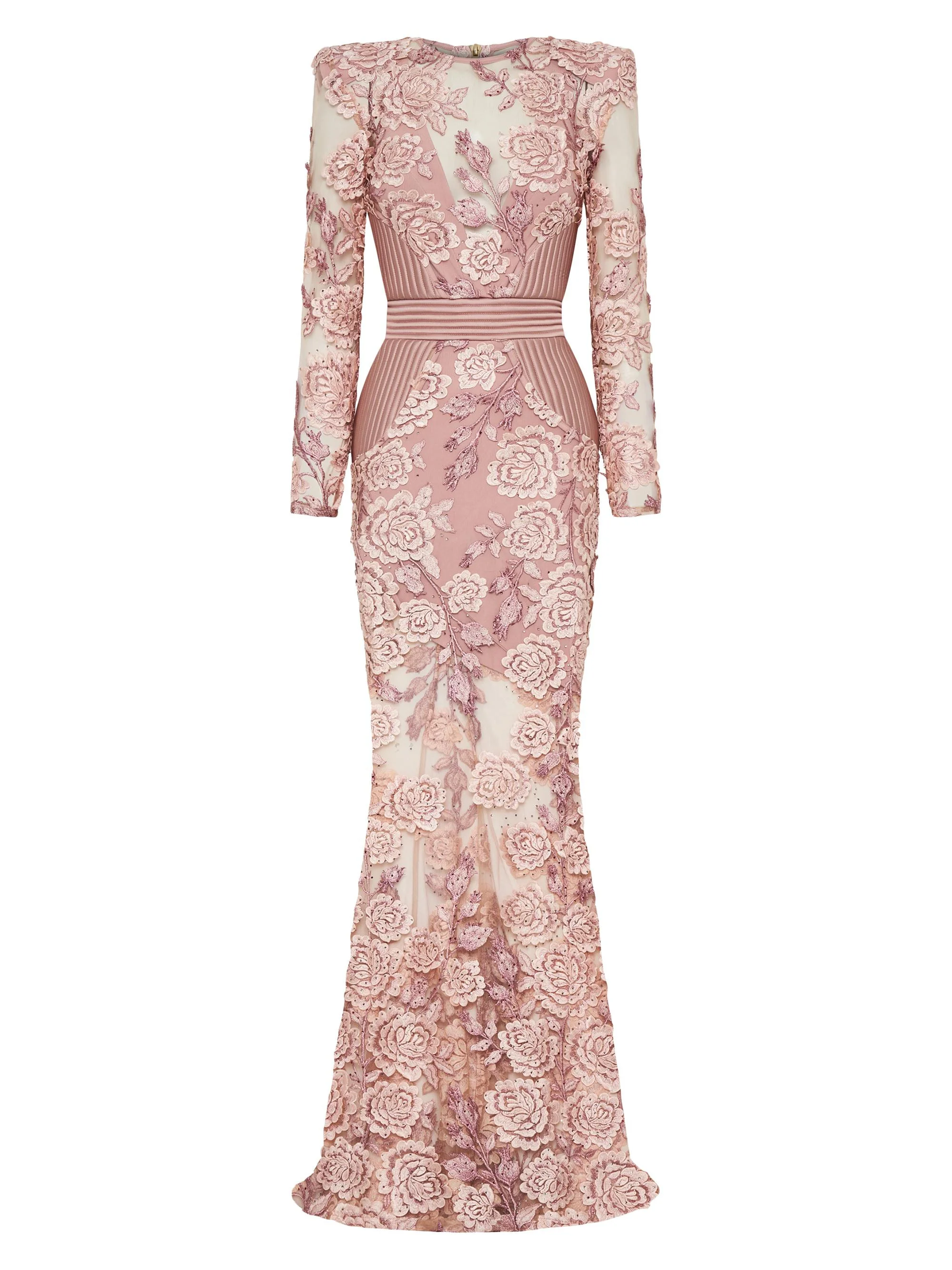 Women's The Beginning Floral Lace Gown - Beige - 1