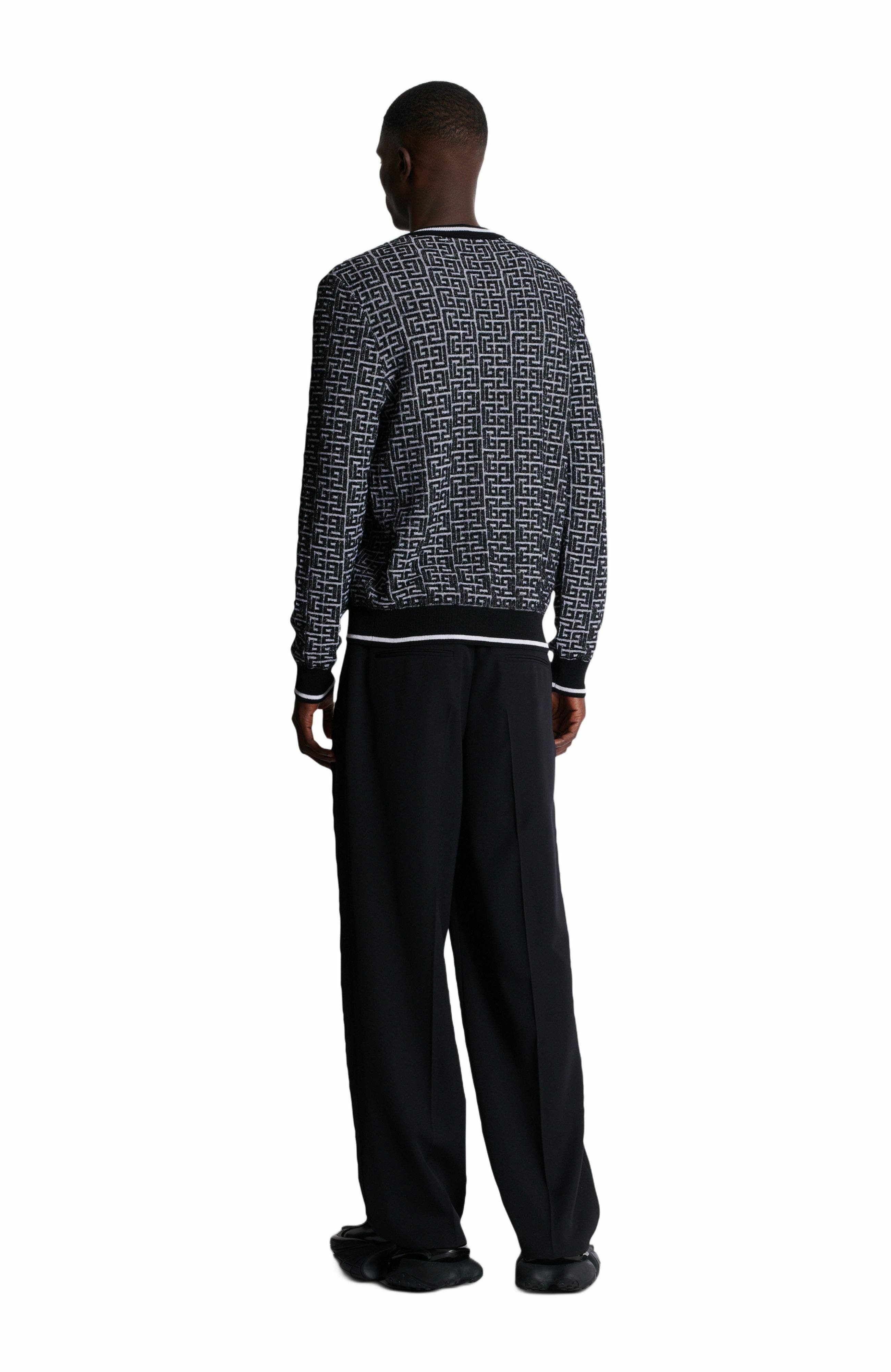 Balmain PB Labyrinth knit jumper in Black at Nordstrom - 4