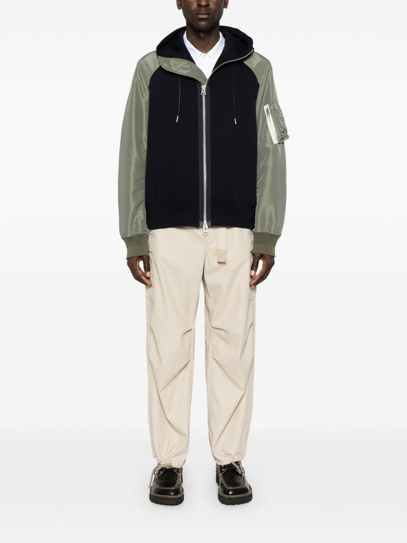 sacai panelled hoodie outlook