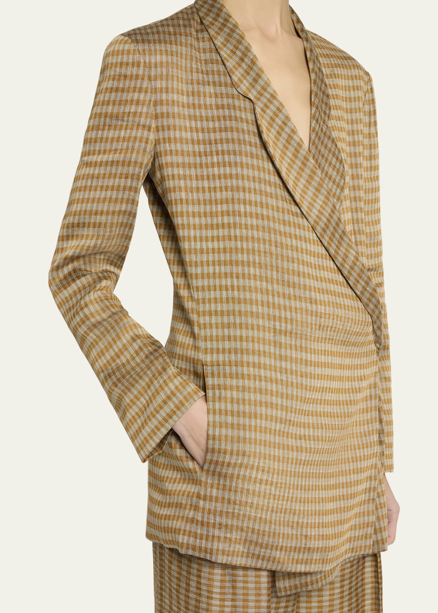 Jeremiah Check Wrap Jacket - 5