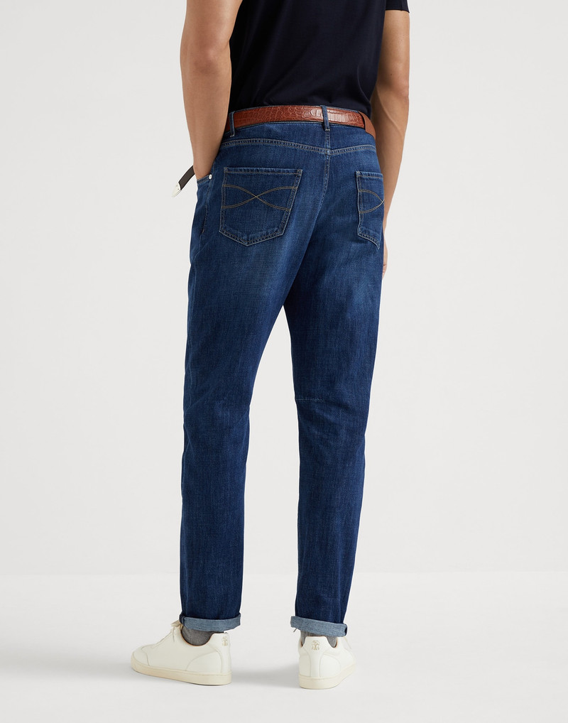 Brunello Cucinelli Lightweight denim leisure fit five-pocket trousers outlook