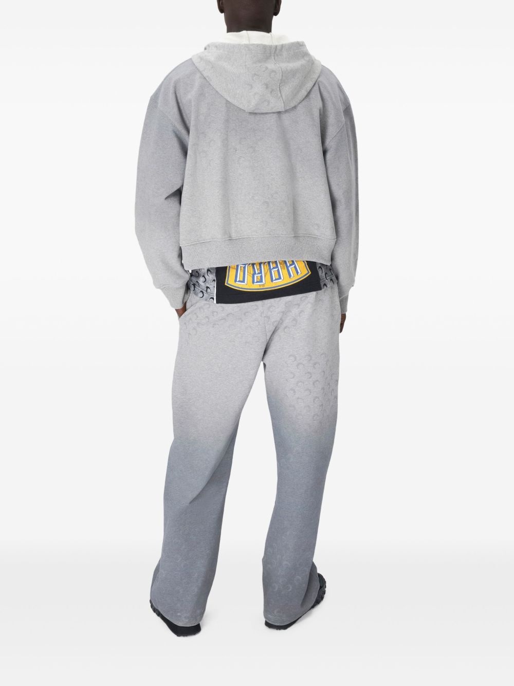 Moon-pattern fleece hoodie - 3