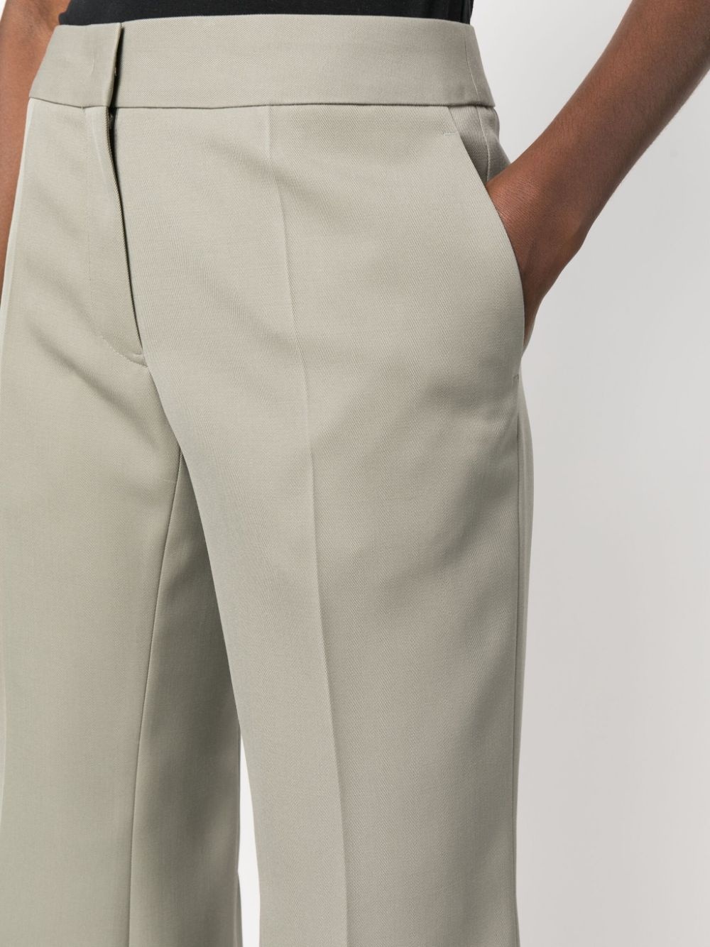wide-leg wool tailored trousers - 5